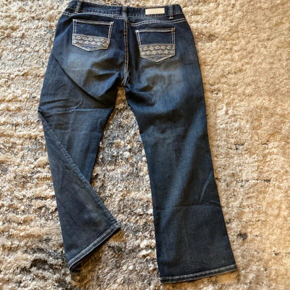 ROCK & ROLL Western Cowgirl Jeans Womens 36 Midrise Bootcut - Picture 6 of 8